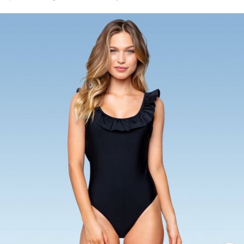 ONE PIECE SWIMSUIT RUFFLE DETAILS SUGAR COAST NWOT